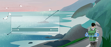 banner毕业旅行手绘插画微信公众号素材图片背景