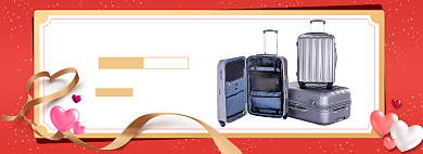 感恩节红色箱包电商海报背景