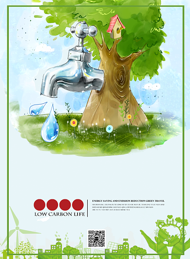 节约水资源爱护环境公益海报背景