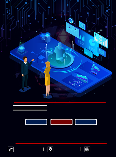 蓝色科技智能城市印刷海报背景