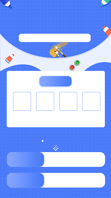 蓝色清新少儿美术培训手机海报模板背景