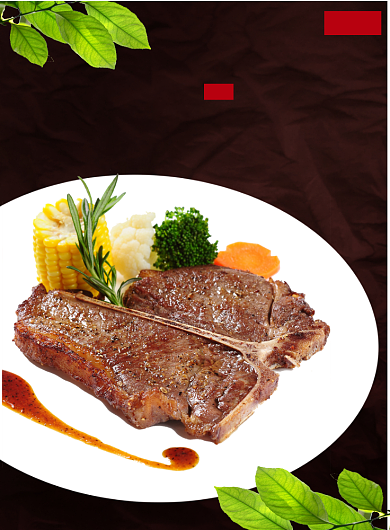 西餐牛排限时订购海报背景