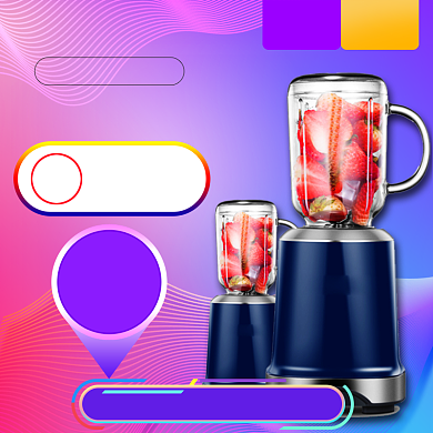 清新双十二榨汁机促销直通车背景