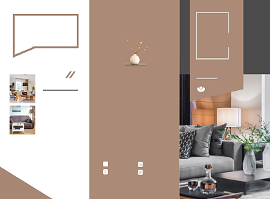 褐色时尚简约家居三折页模板背景