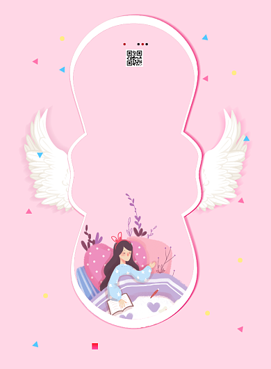 粉色活动卡通人物促销活动天使印刷海报背景