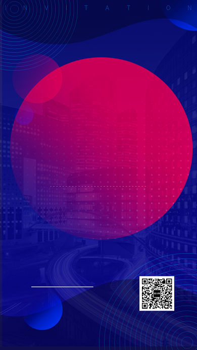 渐变风科技邀请函手机海报背景