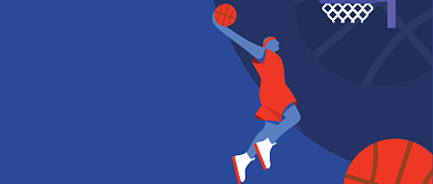 蓝色手绘篮球运动微信配图微信公众号素材图片背景