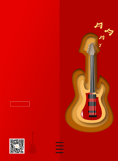 现代简约大气吉他社招新纳新印刷海报背景