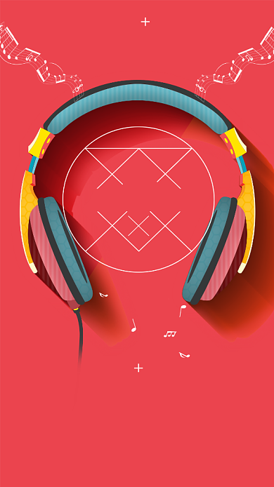 红色音乐会主题音乐宣传手机海报背景