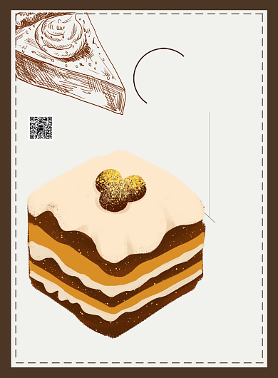 咖啡色杂志风餐饮美食咖啡蛋糕印刷海报背景