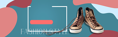 秋季潮鞋上新促销电商淘宝banner背景