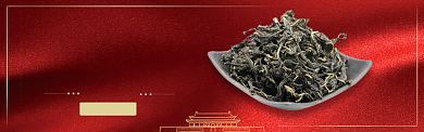 红色国庆茶叶促销banner背景