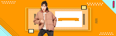 孟菲斯风格女装新品banner背景