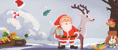 圣诞狂欢季漫画公众号首图背景