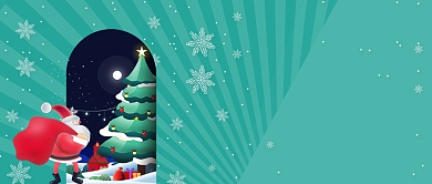 绿色节日圣诞节圣诞有礼头图首图背景