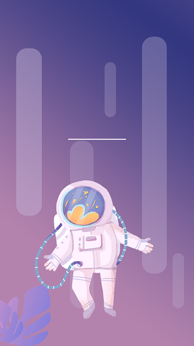 紫色扁平人类月球日登月纪念手机海报背景