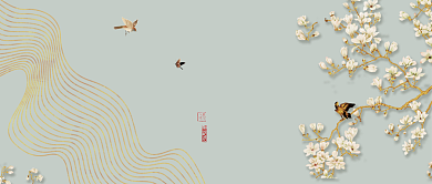 复古桃花节首图背景