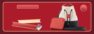 红色风格banner女士双肩背包背景