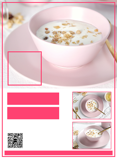 粉色燕麦营养早餐优惠活动促销宣传广告印刷海报背景