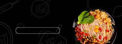 黑色简约风螺蛳粉专场淘宝banner背景