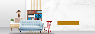 新年家装沙发海报banner背景