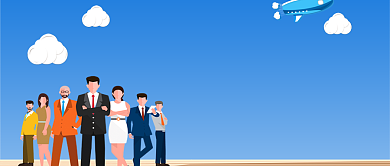 卡通扁平团建公众号首图背景