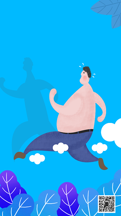 扁平全民健身手机海报背景