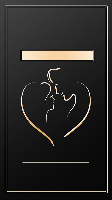 黑金婚礼邀请函手机海报背景