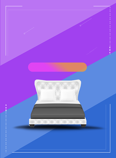 紫色装修床品促销活动宣传印刷海报背景