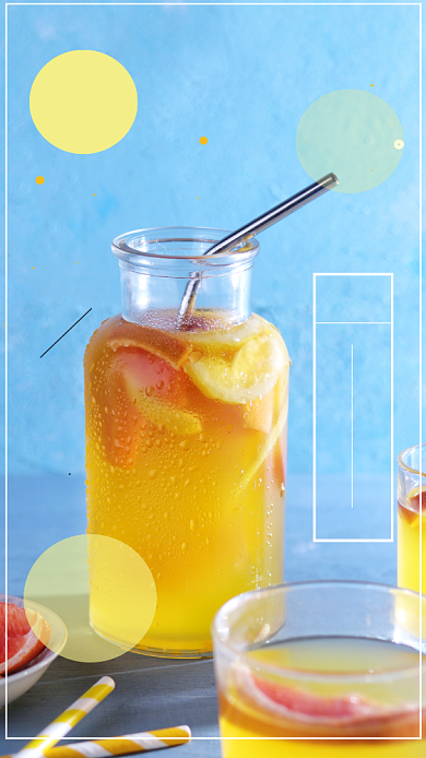 夏日酷饮主题宣传海报背景