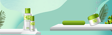 蓝绿护肤质感淘宝banner背景