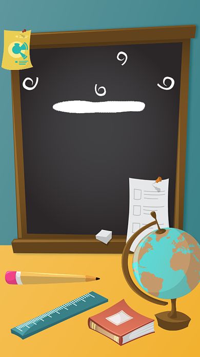 教师节贺卡教具元素卡通风格海报背景