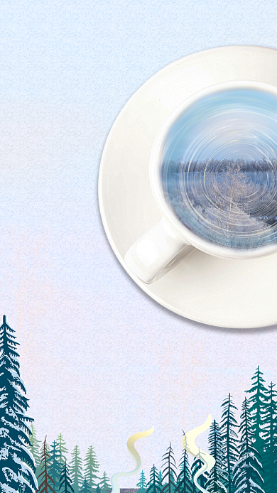 创意插画冬至手机海报背景