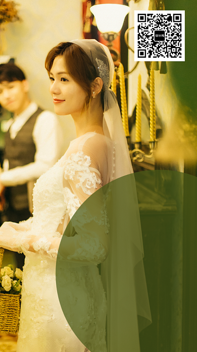 复古风格婚纱摄影模特招聘手机海报背景