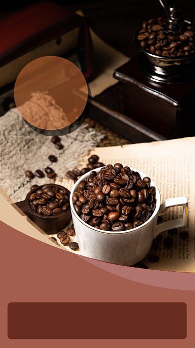 咖啡店促销手机海报背景