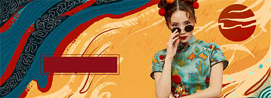 复古中国风国潮来袭淘宝banner背景