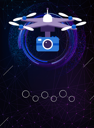 大气科技无人机智能宣传广告印刷海报背景