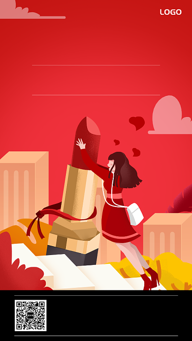 美妆会所会员加入手机宣传海报背景