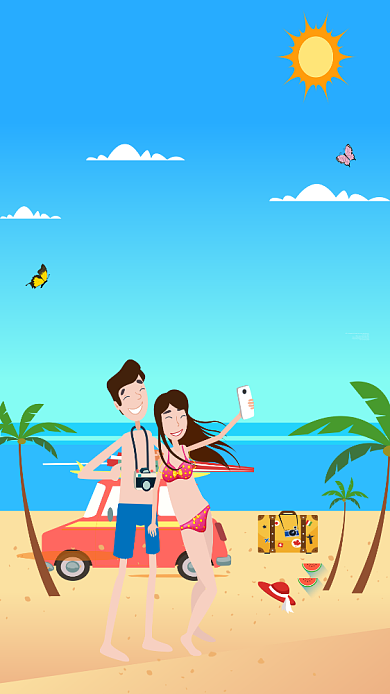 五一出游季手机海报背景