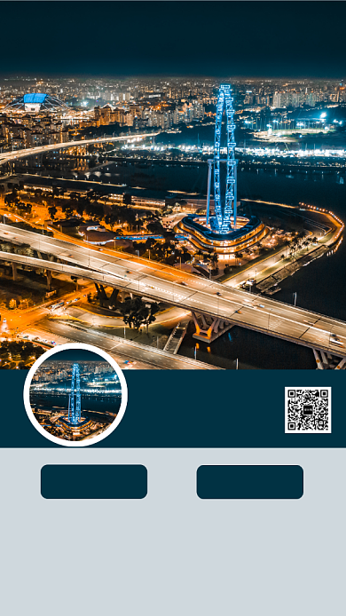 简洁新加坡旅游宣传手机海报模板背景