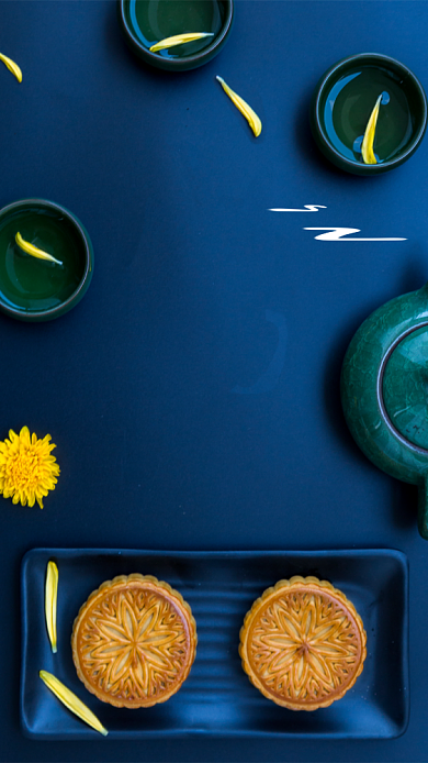 创意中秋佳节手机海报背景