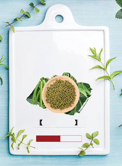 有机绿豆汤清新植物绿色绿豆印刷海报背景