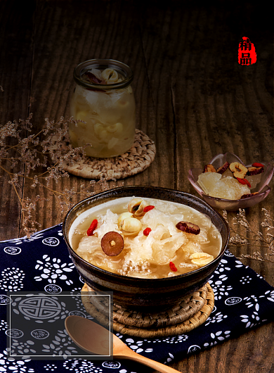 养生主题餐厅美食海报背景