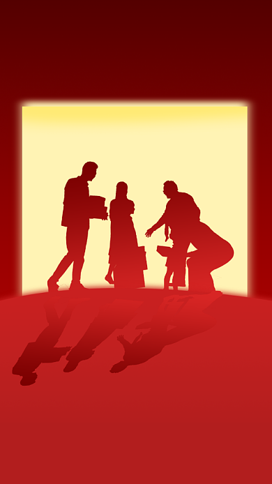 简约元宵节手机海报背景