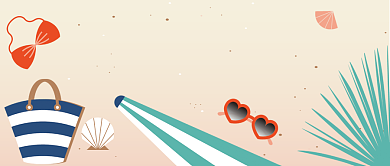 创意夏日海滩畅游微信公众号素材图片背景