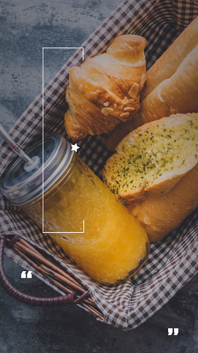 八月你好问候早安早餐系列每日一签手机海报背景