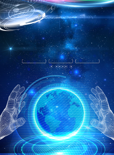 科技蓝智能科技印刷海报背景