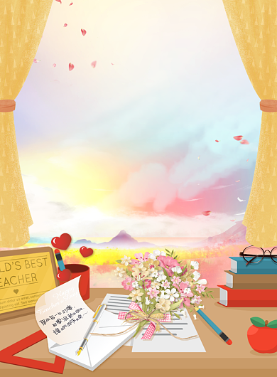 创意手绘教师节海报背景