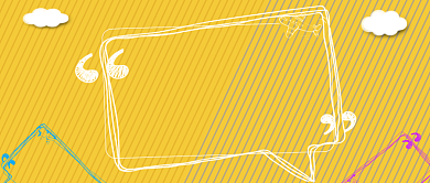 你开学我放价黄色卡通公众号首图背景