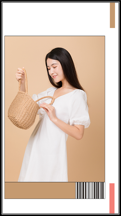 简约包包促销手机海报背景